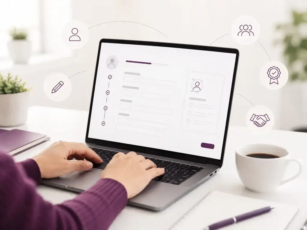 Persoon vult online een registratieformulier in voor deelname aan FF Vergelijken.