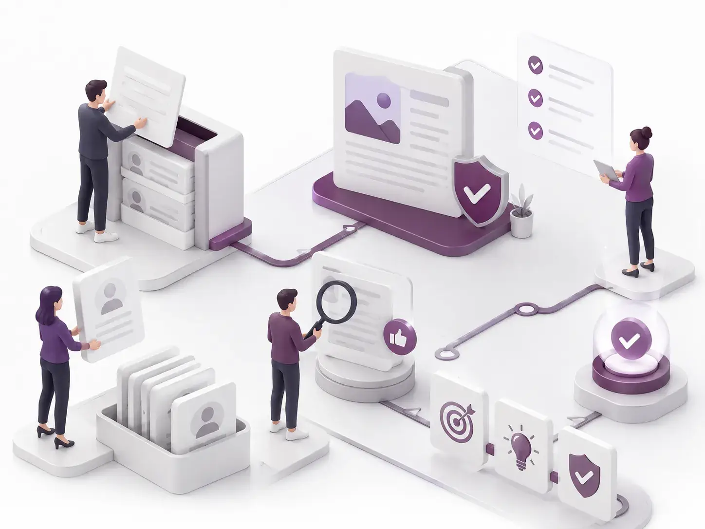 Illustratie van het proces waarin profielen, expertise en inhoudelijke bijdragen worden beoordeeld voor mogelijke samenwerking.